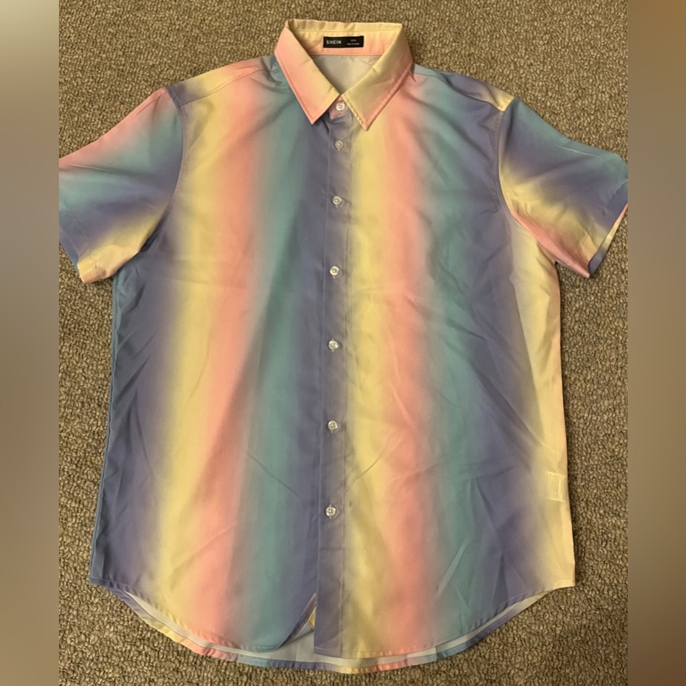 Shein Multicolor Short Sleeve Button Shirt
